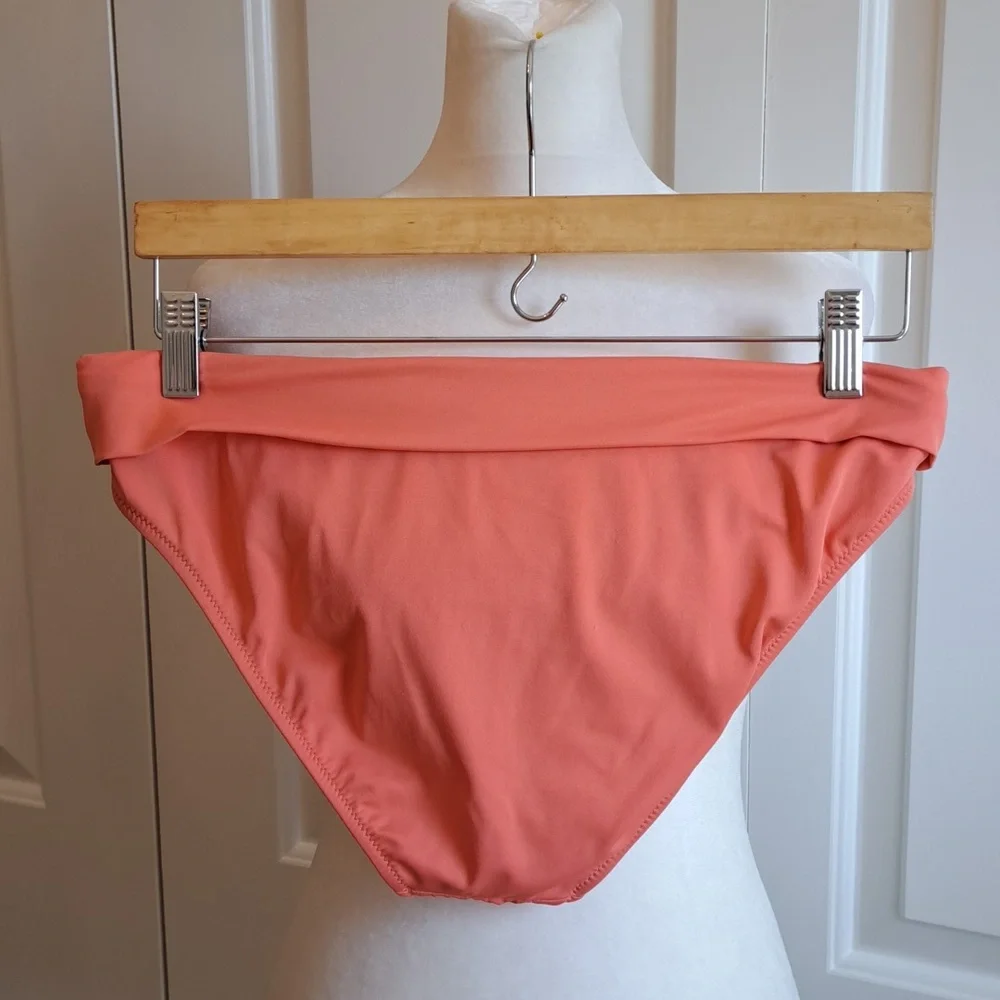 J.Crew Womens‎ Surf Hipster Twist Foldover Melon Bikini Bottom Lined Size MD